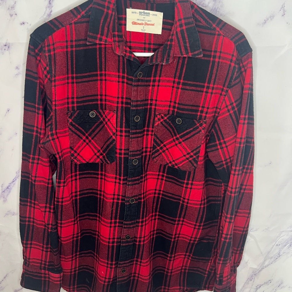 Urban Pipeline Mens awesomely soft ultimate red flannel Sz S